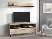 Caines, Mensola un Ripiano, 137.5x19.5x24h cm Marrone Rovere Grigio