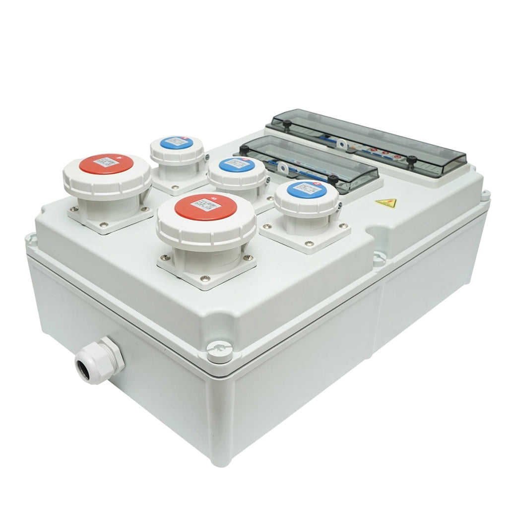 Pannello gruppo prese organizzazione cantiere 2x415V/32A, 3x250V/16A, 18 moduli 540x360x180mm IP67 SUNTREE