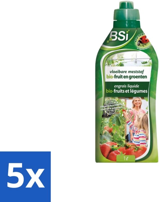 Meststof per Frutta e Verdura - Crescita Naturale e Produzione - 1 L - Confezione in Bulk - 5 pezzi