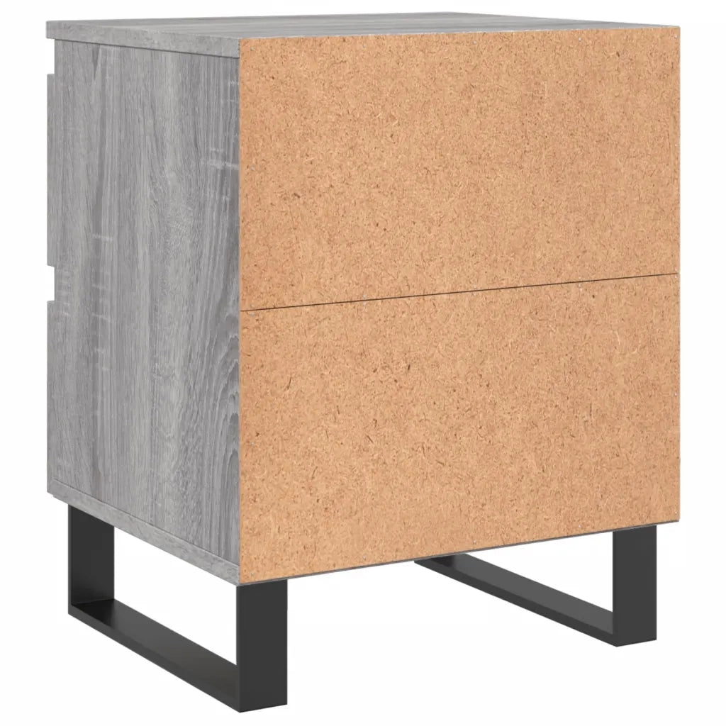 Comodini 2pz-Set di 2 Tavolino da notte Grigio Sonoma 40x35x50 cm in Legno Multistrato 606404