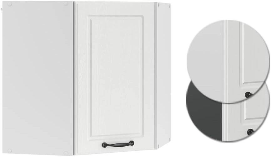 Mobile angolare da cucina R-Line, Bianco casa di campagna, 57 cm, per la libera combinazione all'interno di sistemi cucina modulari