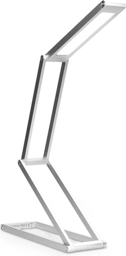 Lampada a LED in alluminio pieghevole con batteria ricaricabile e regolatore di luminosità - cavo USB - Lampada da parete da appendere - Argento
