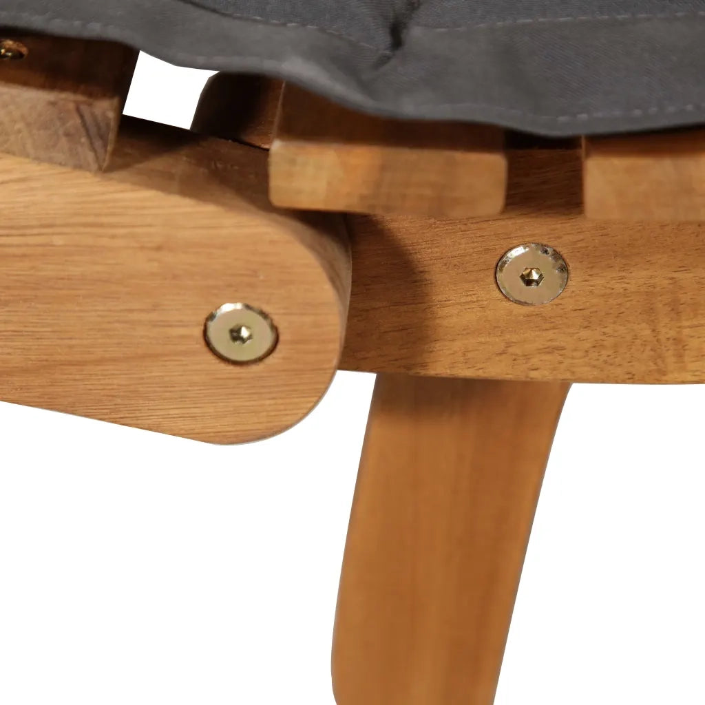 Lettini Prendisole con Cuscini 2pz Grigio Scuro Massello Acacia 3155472