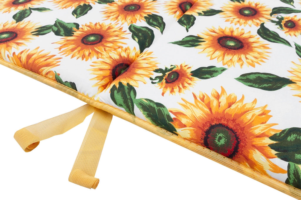 Cuscino Sdraio Morbido Girasoli Copri Seduta Lettino Prendisole Pieghevole Made In Italy Bianco