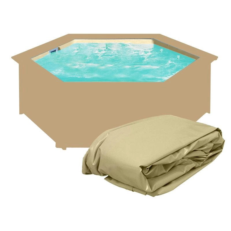 Liner Di Ricambio Per Piscina In Legno Ecowood Esagonale -  3,60 X H.1,18 M Sabbia - Spessore 0,75 Mm
