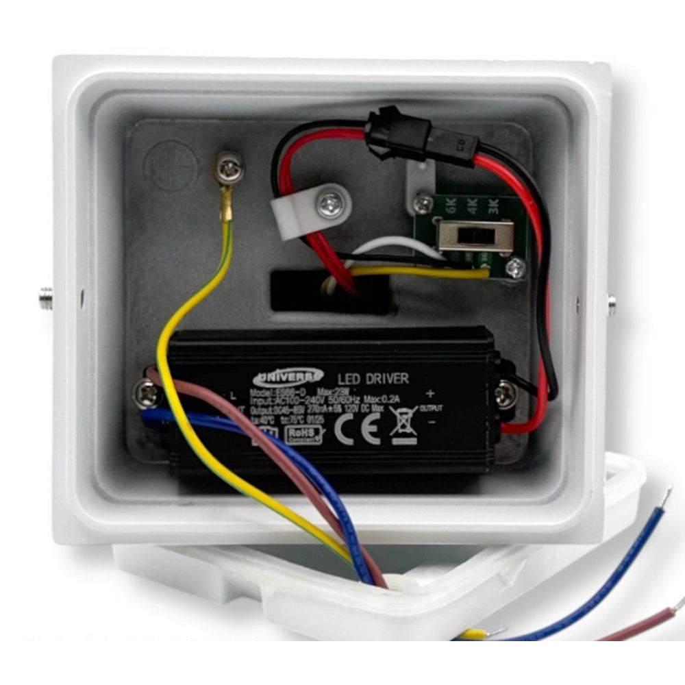 Trade Shop - Lampada Applique Led Muro 22w Doppia Emissione Cct 3in1 Luce Selezionabile Esterno Es66-3c - Bianco