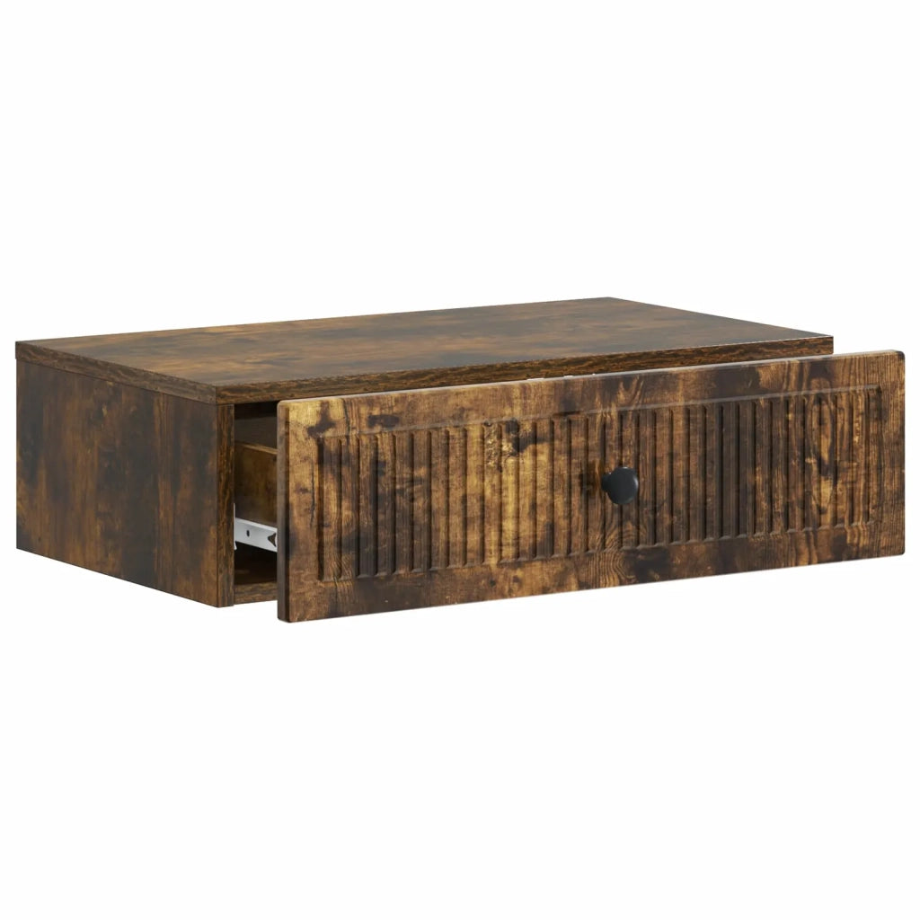 Tavolino da Parete Laterale Rovere Fumo 59 x 34,5 x 17 cm 897980