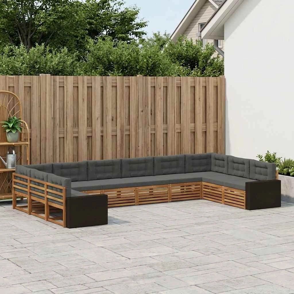 Set divani 10 pz Legno di Acacia Massello 3383905