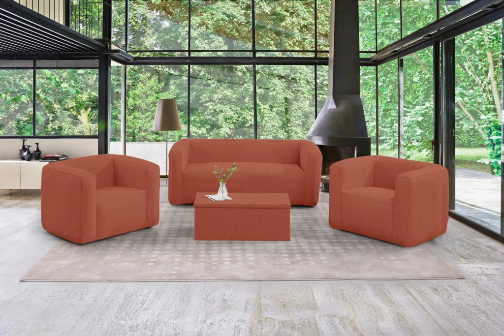 Divano gonfiabile 2-3 posti Terracotta - Interno ed esterno - Colore Terracotta
