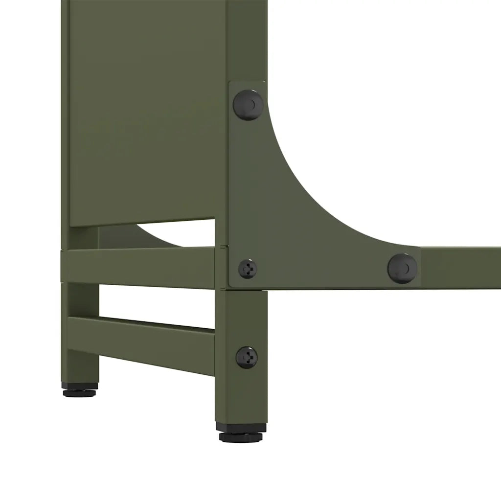 Rastrelliera per Legna da Ardere Verde Oliva 60x28x65 cm CFW2543134