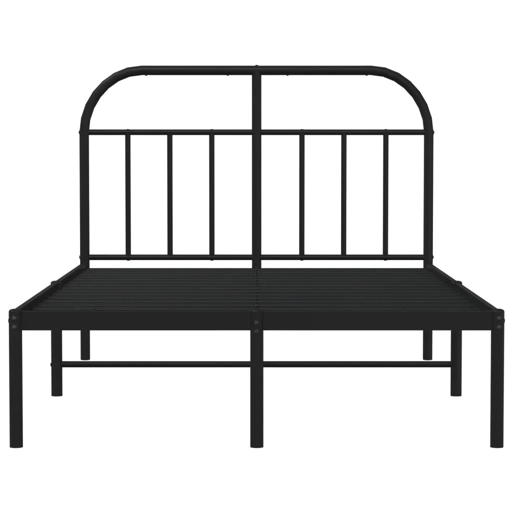 Giroletto con Testiera in Metallo Nero 120x190 cm 353632