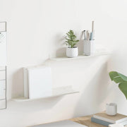 Mensola sospesa 2 pcs Bianco 40 x 8,5 x 2,5 cm Acciaio