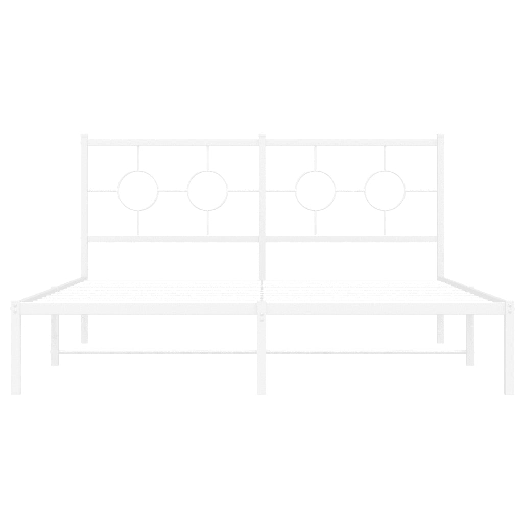 Giroletto con Testiera-Struttura Letto con testiera Metallo Bianco 150x200 cm 222345