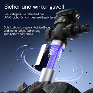 CUV-772 Chiarificatore UV per laghetto, acciaio inox, Sterilizzatore con lampada 72W