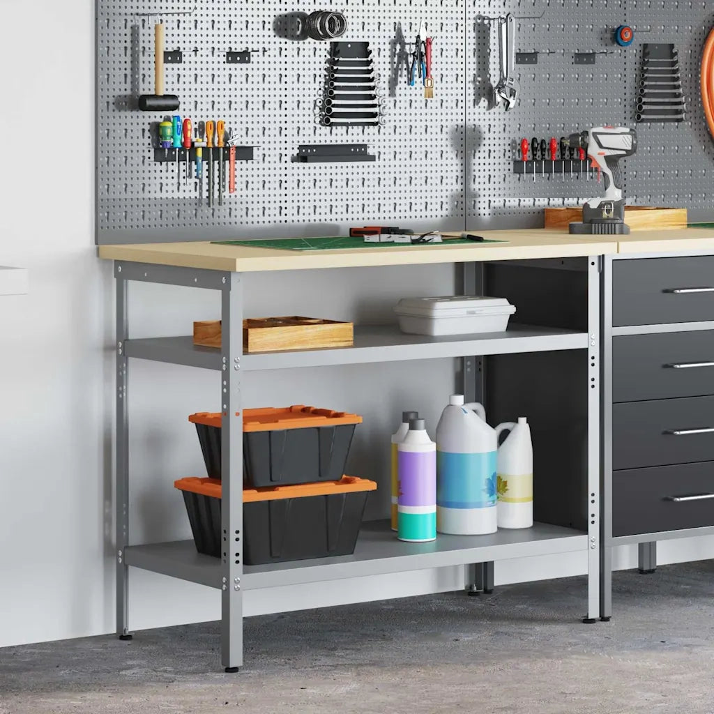 Piano di lavoro con lo scaffale Grigio 100 x 55 x 85 cm 4103457