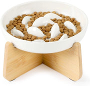 Lavatrice per Gatti a Rilascio Lento con Cassetta in Ceramica e Supporto in Bamboo
