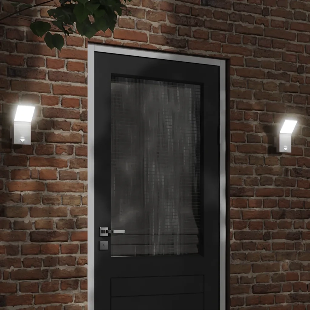 Applique con LED e Sensore 2 pz Bianche in Alluminio Pressofuso CFW5805412