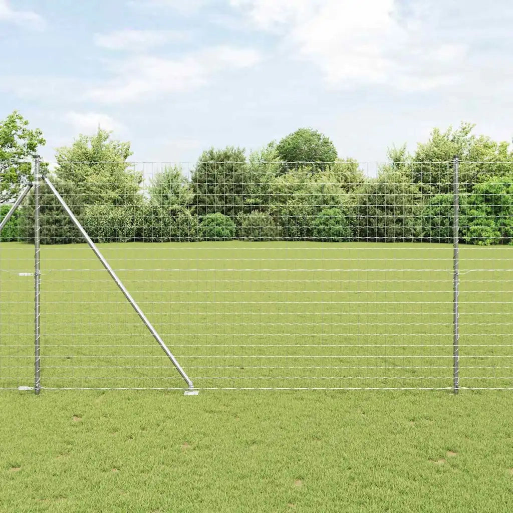 Recinzione da Giardino | Recinzione con Posto Argento 1,5 x 10 m Acciaio