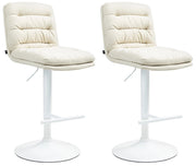 2er Set Barhocker Damar Stoff weiЯ