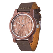 Orologio in legno - Analogico - Cinturino in pelle - Legno sostenibile - Regalo unico - Manufatto artigianale