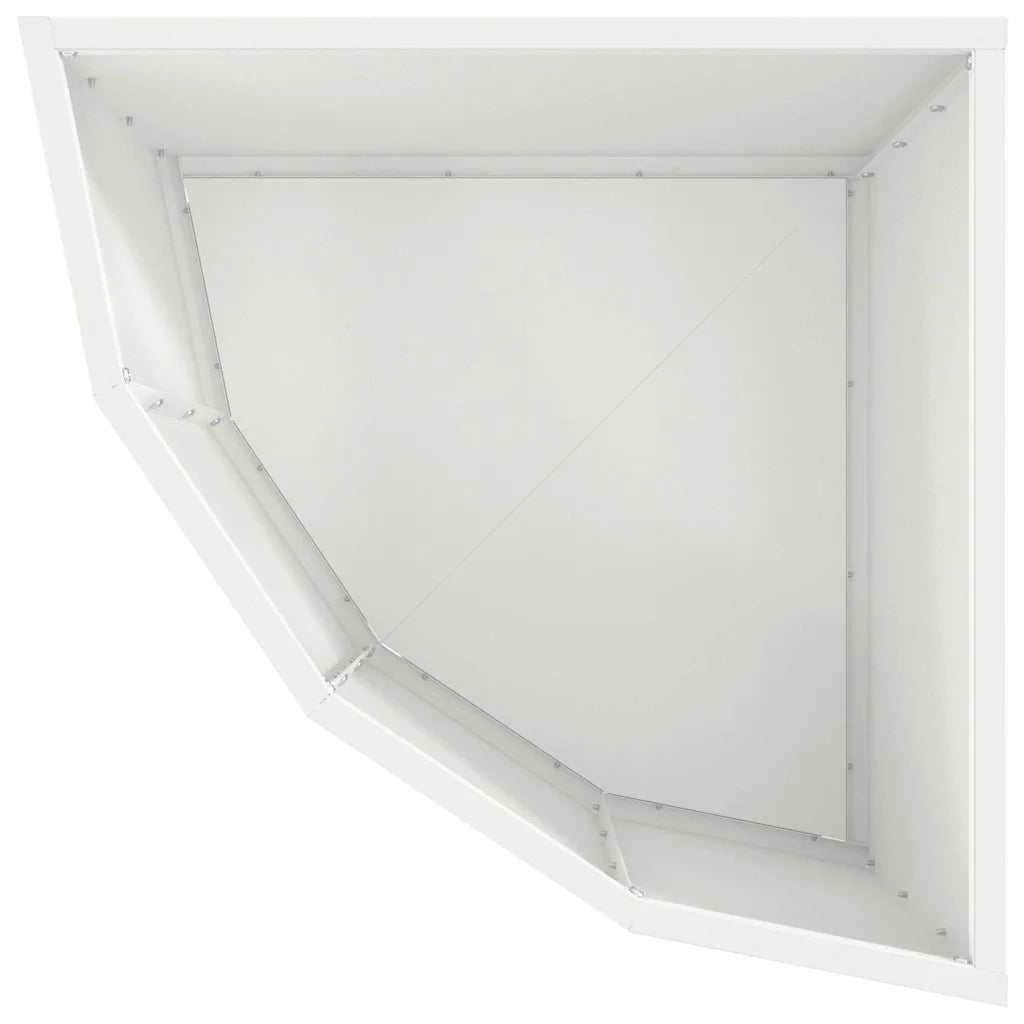 Fioriere | Cassetta per fiori | Vaso d'angolo Bianco 45 x 45 x 35 cm Acciaio