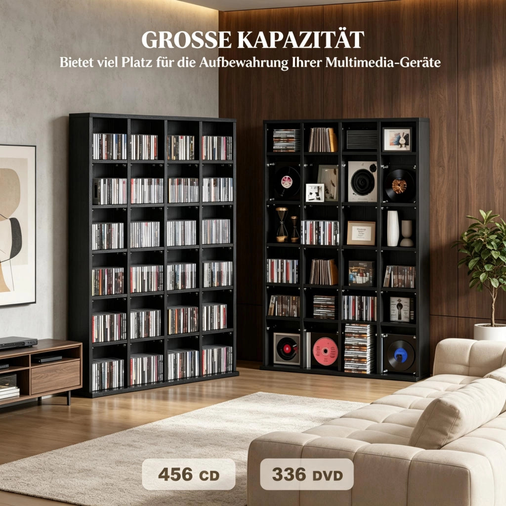 Ampio ripiano per dispositivi multimediali, mobiletto funzionale per CD e DVD, mobiletto per dispositivi multimediali
