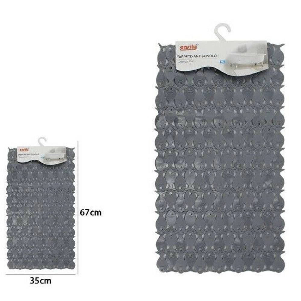 Trade Shop - Tappeto Tappetino Pvc Pesciolini Antiscivolo Vasca Da Bagno Doccia 67x35cm 59624 -