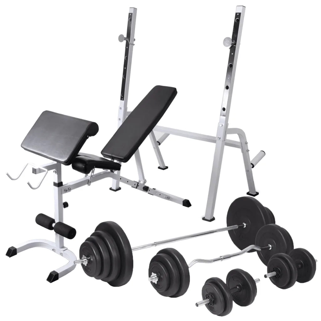 Panca Multifunzione con Rack Bilanciere e Set Manubri 120 kg cod mxl 63229