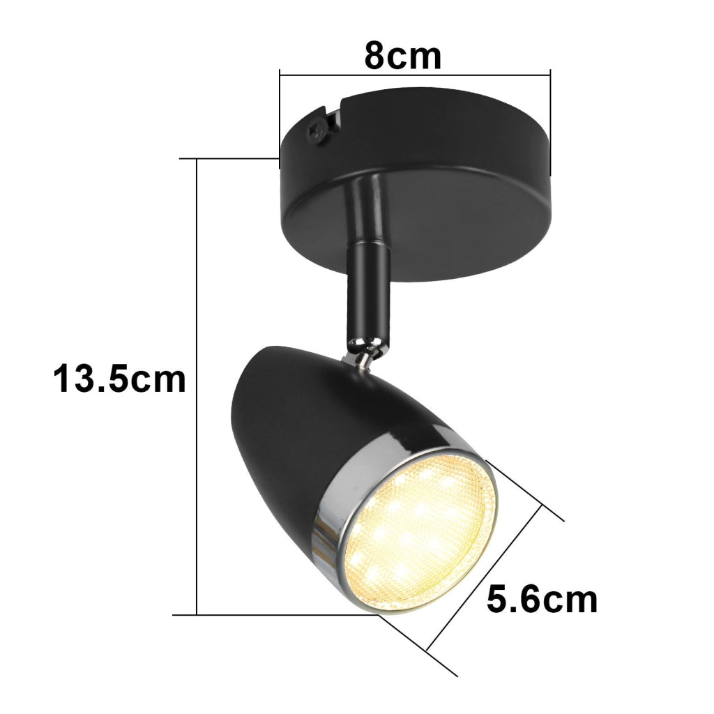 ZMH Faretto da soffitto 1 fiamma 4W orientabile a 350° Lampada da soffitto Soggiorno