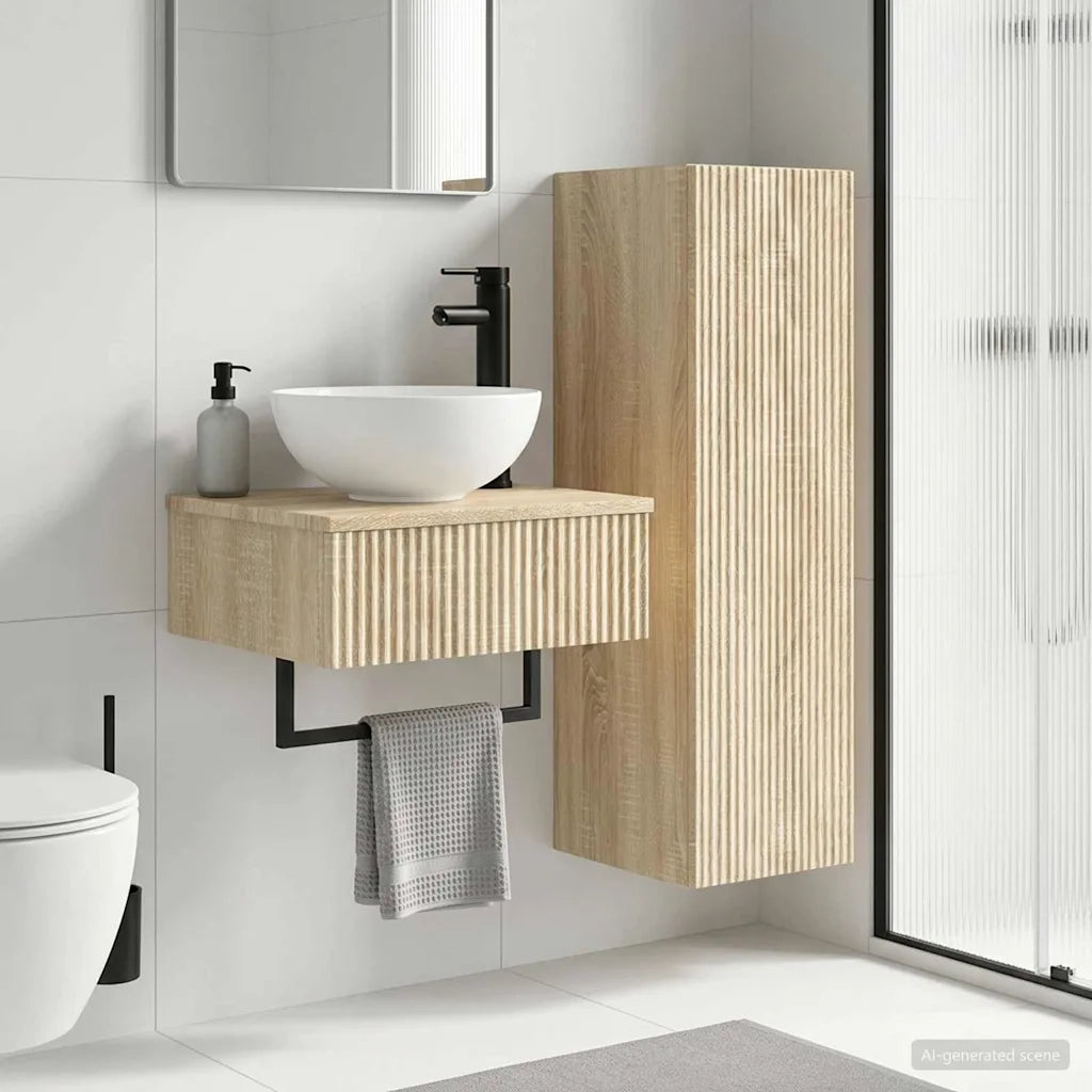 Set di mobili per il bagno 2 pz Rovere Sonoma 3406095