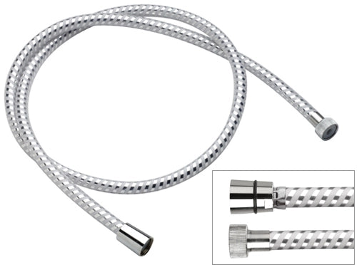 Flessibile biflex per doccia in pvc atossico, cromo-bianco 200 cm