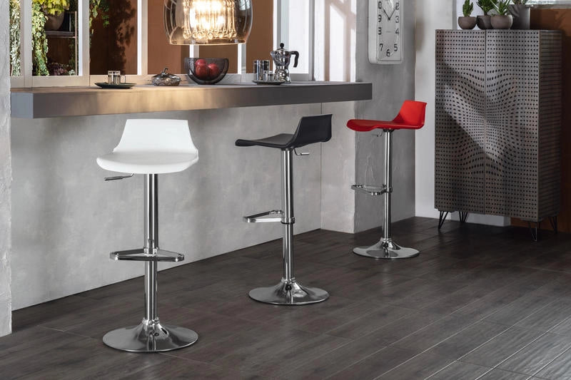 Sgabello Bar 39x41xH72/94 cm in Polipropilene Fred Rosso