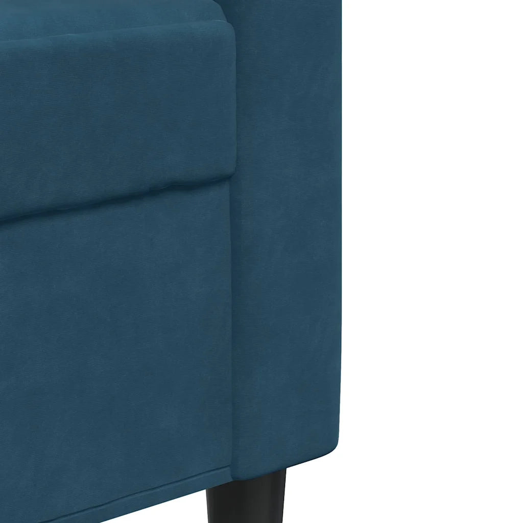 Set di Divani 2 pz con Cuscini Blu in Velluto