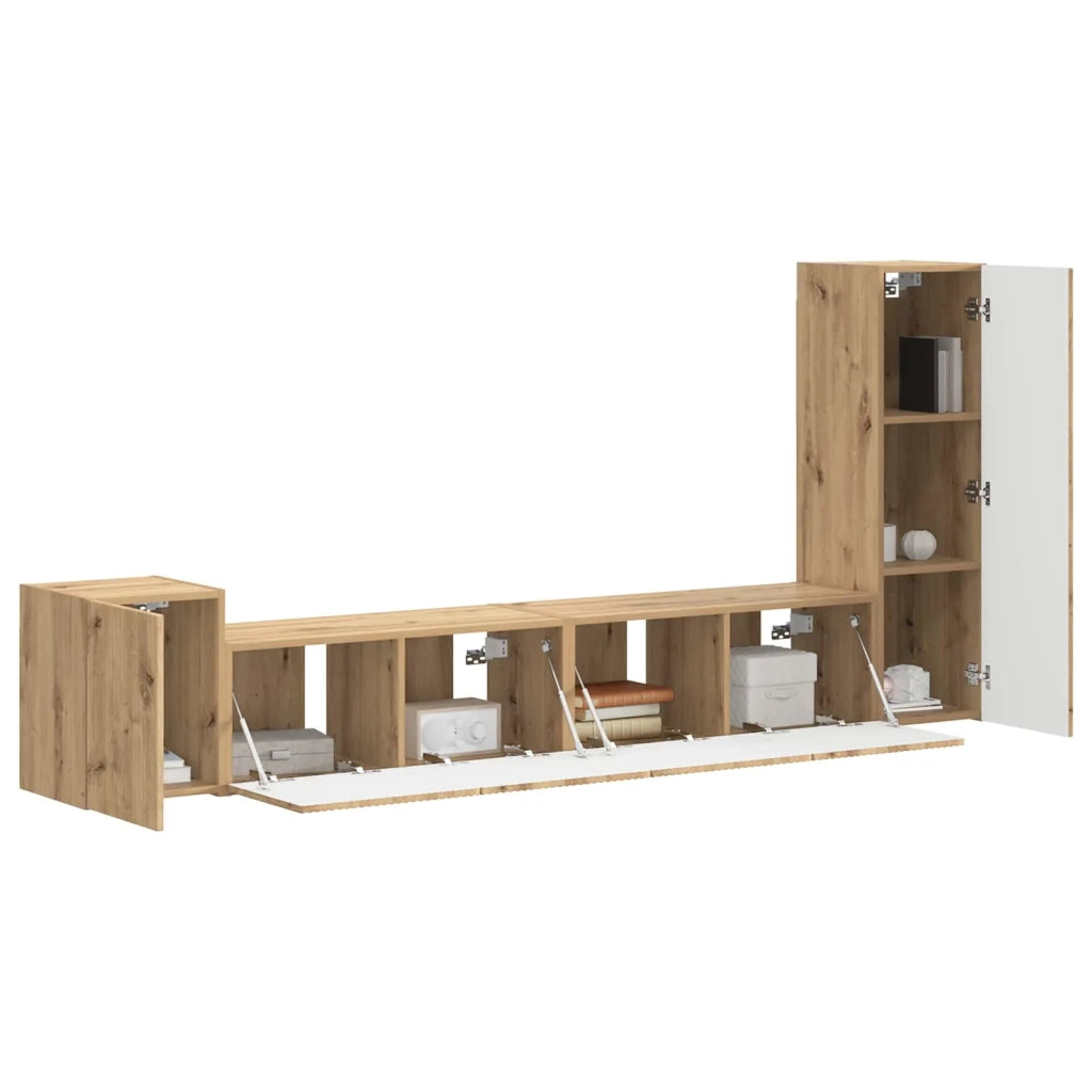 Set mobile TV 3 pcs Rovere artigianale Legno multistrato 3409023