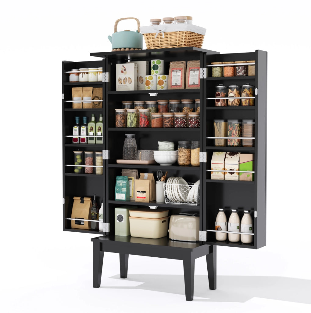 Mobile contenitore vintage in MDF 120 x 59 x 30 cm; nero