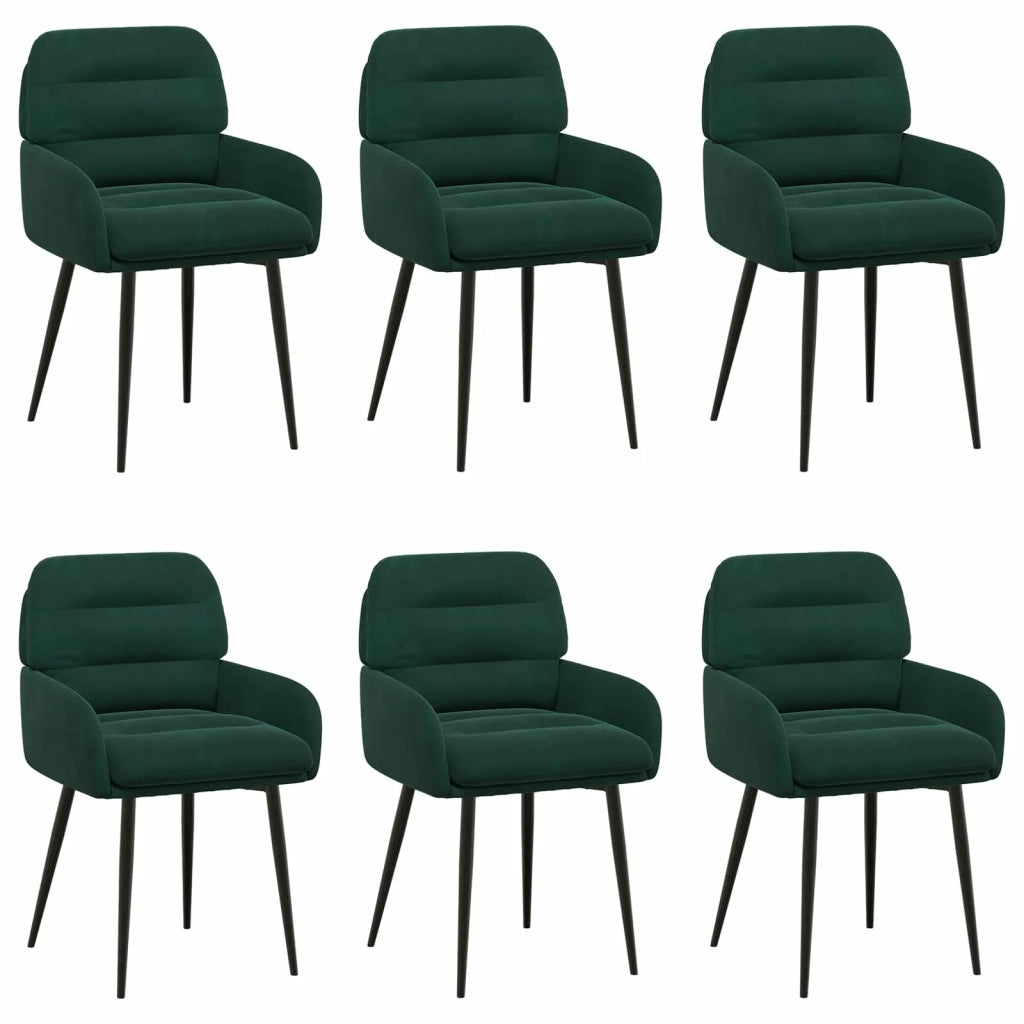 Sedie da pranzo 6 pz Velluto Verde Scuro 59 x 59,5 x 90 cm 3428249