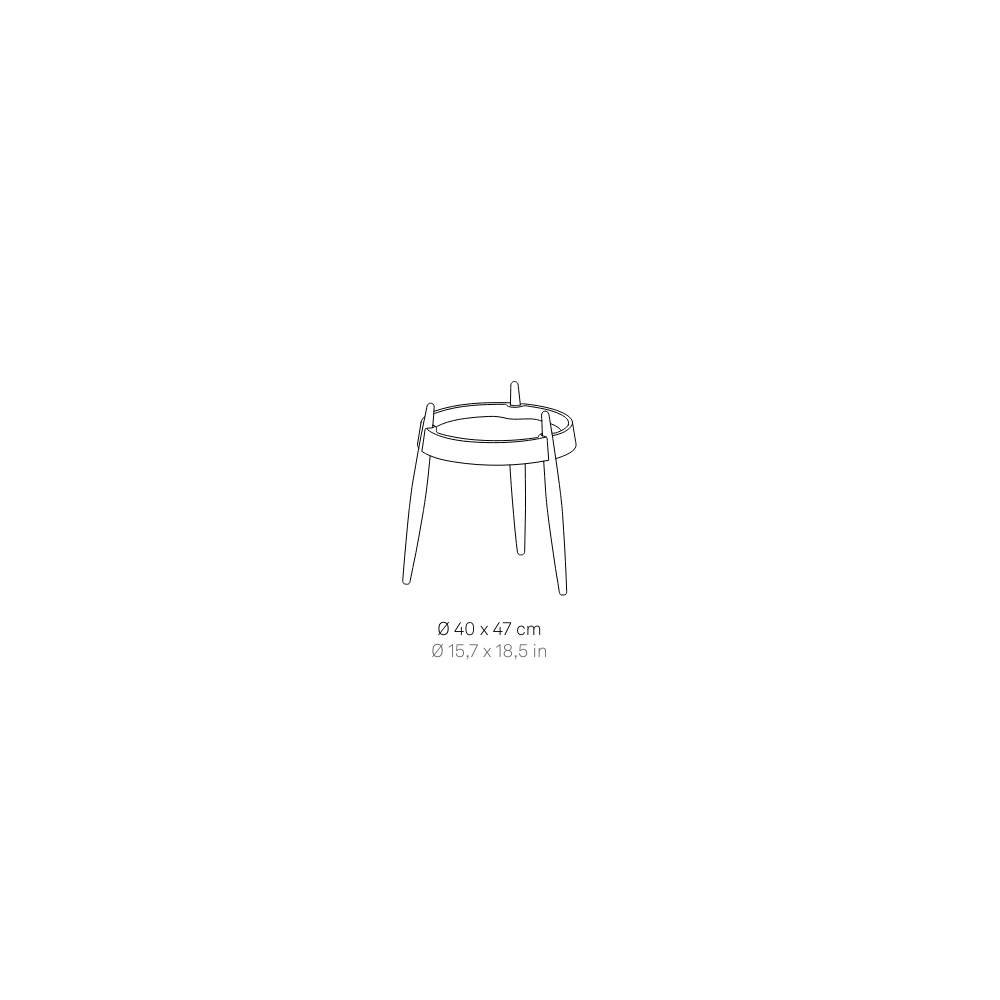 Zafferano Tavolino Liolà h47cm Bianco - Frassino nero