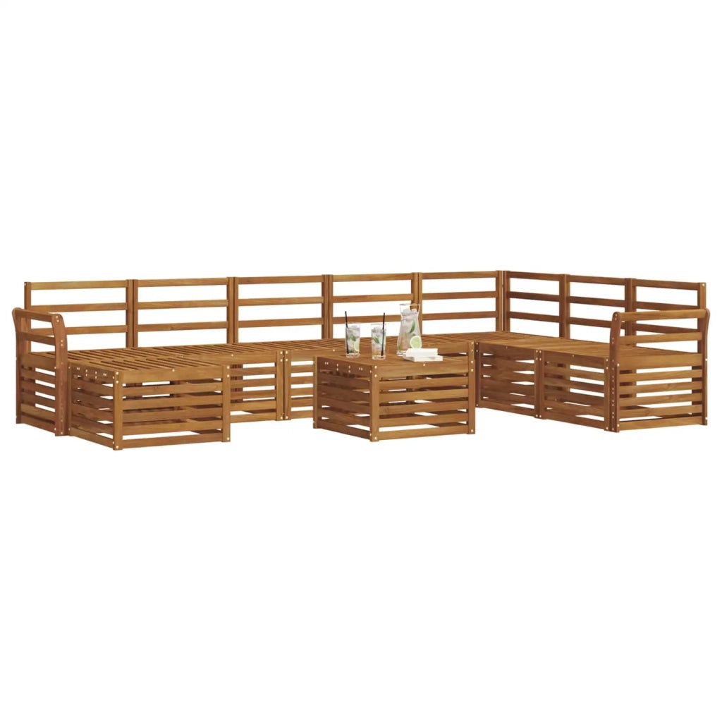 Set di divani da esterno 9 pcs Naturale
