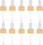 Set di Oogdruppelaar in Vetro con Doseraggio per Olio Essenziale 10 ml con Resina di Legno - Accessori per Fiale di Olio
