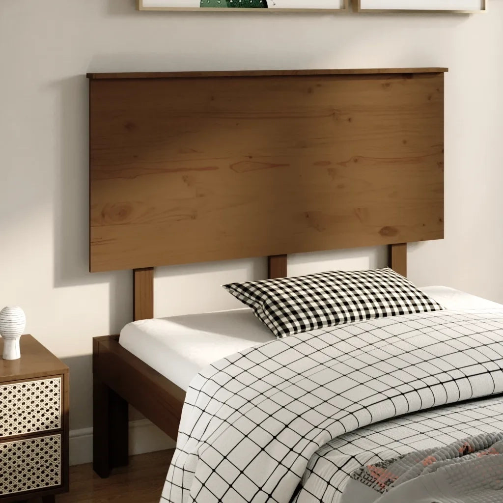 Testiera | Testata per Letto ambra 124x6x82,5cm in Legno Massello di Pino