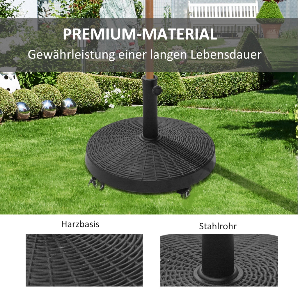 Portaombrelloni con rotelle ¨C zephmum ¨C nero, rattan effetto, ?38/48 mm