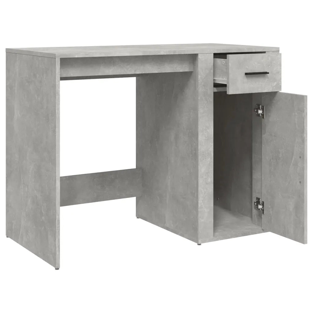 Scrivania-Scrivanie per ufficio e studio-Scrittoio Grigio Cemento 100x49x75 cm in Legno Multistrato