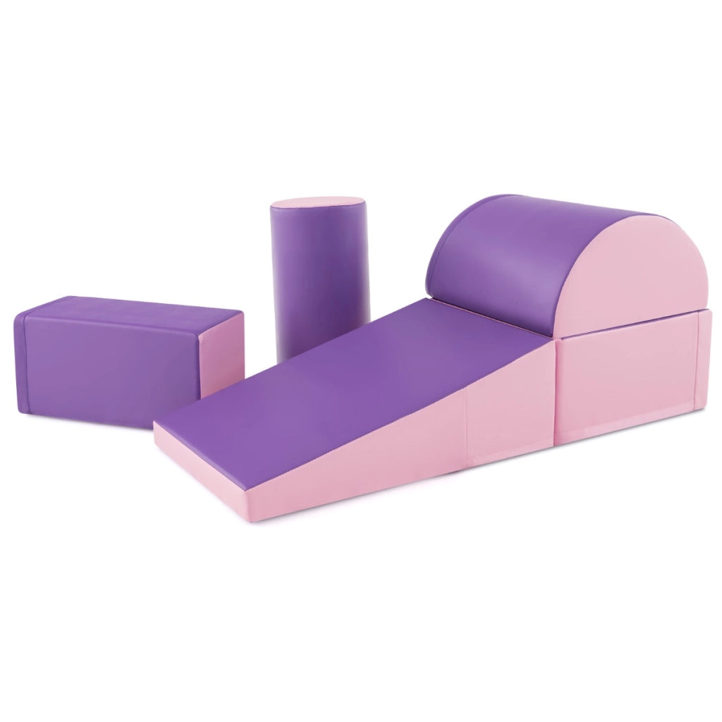 Set di gioco da arrampicata per bambini da 5 pezzi, Strutture di gioco in schiuma impermeabili Viola