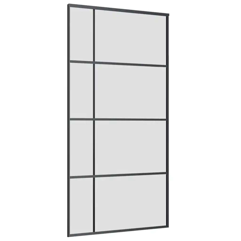 Porta Scorrevole con Ferramenta Nera 102,5x205 cm in Vetro ESG