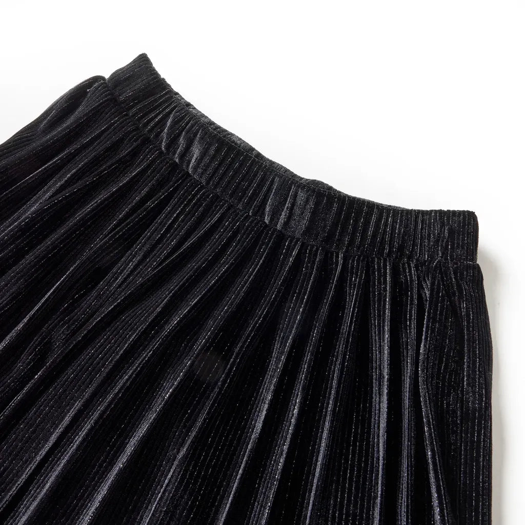 Gonna Plissettata da Bambina con Lurex Nero 128 CFW2626982