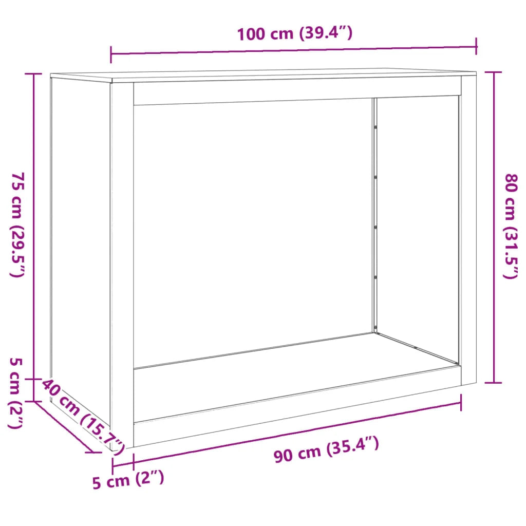 Portalegna 100 x 40 x 80 cm marrone acciaio inox 02_0043704