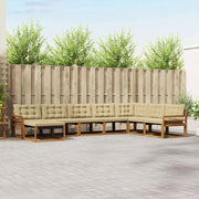 Set di divani da esterno con cuscino 8 pcs Naturale e Beige 3369748