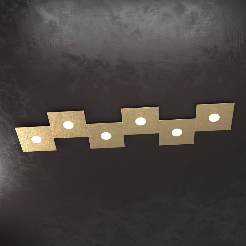 ECCENTRIC APPLIQUE-PLAFONIERA 6 LUCI FOGLIA ORO 1156-6L-FO