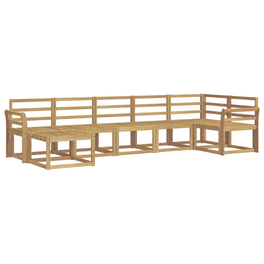 Set di divani da esterno 7 pcs Bianco Legno di Acacia Massello 3387943