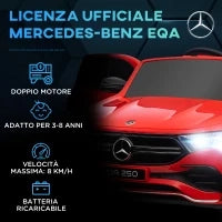 Macchina Elettrica per Bambini 3-8 Anni con Telecomando, Fari e Clacson, Rossa e Nera